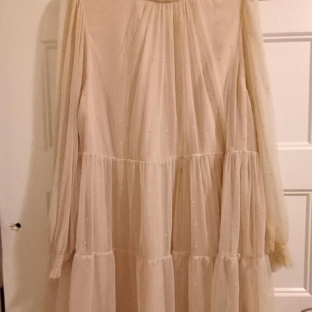 H-m Women's Tan and Cream Dress